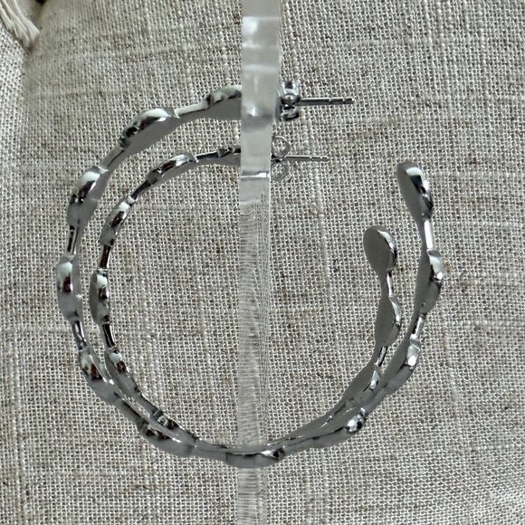 Dyrberg/Kern Juanita diamond cut open hoop earrings - Picture 7 of 9